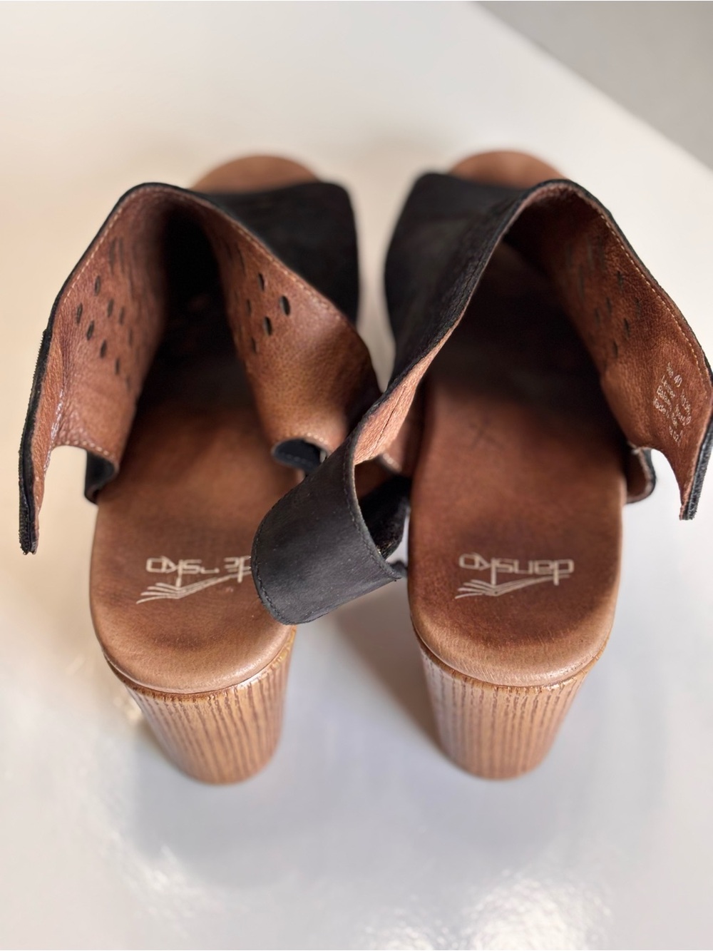 Dansko Danae Milled Nubuck Black Leather Women's Size 9.5 Heel Sandals Slingback - Picture 11 of 13